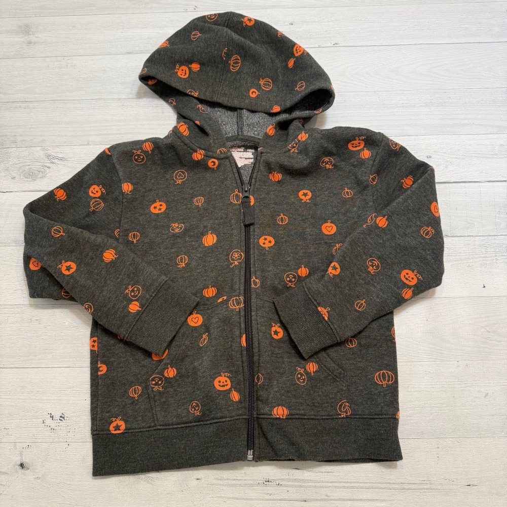 Cat & Jack girls grey with pumpkins flower hearts sweatshirt 6/7